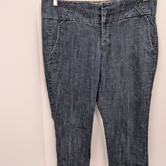 One 5 One Women Mid Rise Slash Pocket Blue Jean Capri Size 12 32X20 - Picture 1 of 14